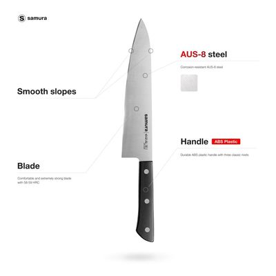 Samura Harakiri Chef'S Knife 8.2''/208 Mm, Black