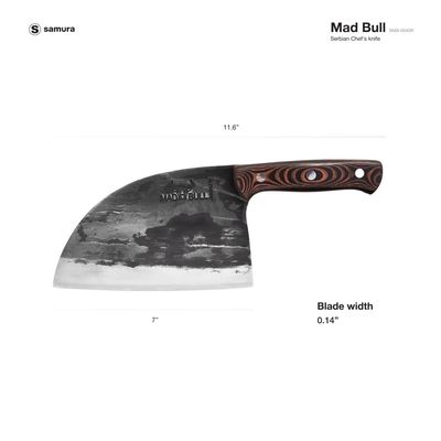 Samura Mad Bull Serbian Chef’S Knife With Black & Red Handle, 7.0"/ 180 Mm