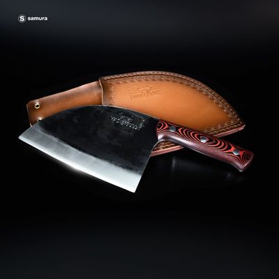 Samura Mad Bull Serbian Chef’S Knife With Black & Red Handle, 7.0"/ 180 Mm