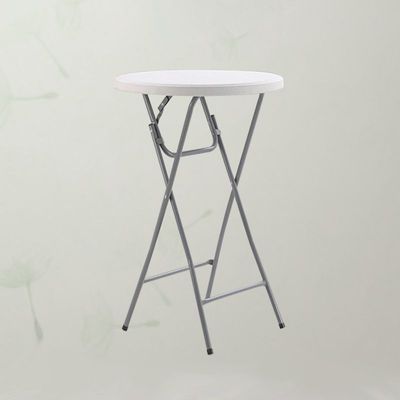 Jeffcoco Furniture Folding Round High Table - Foldable Table,W60cm*H110cm, White - For Home-Kitchen-Garden-Restaurant-Events-Camping-Cocktail-Walking dinner