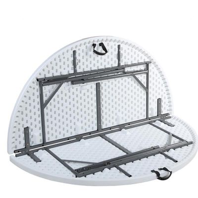 Jeffcoco Furniture Portable Plastic Folding Table With 10 Chair Dia 150cm Round for 8-10 Person for Party/Picnic/Garden/Dining/Kitchen/Buffee/Restaurant (1 Table 10 Chair)