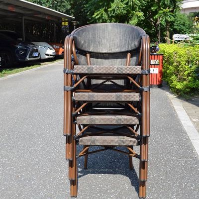 Jeffcoco Furniture Garden Dining Chair Outdoor Desk Chair Patio Balcony Dinner Chair Poly Rattan Restaurant,Coffee Shop (Black Chair)