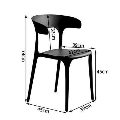 Jeffcoco Furniture Modern Mid Century Premium Plastic Chair,Curved Back Dining Chairs For Kitchen Garden Lounge Meeting Room,1pcs Black