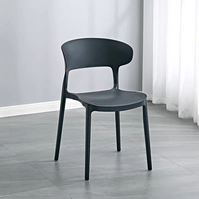 Jeffcoco Furniture Modern Mid Century Premium Plastic Chair,Curved Back Dining Chairs For Kitchen Garden Lounge Meeting Room,1pcs Black