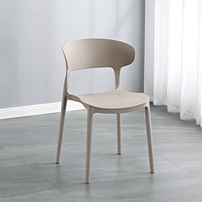 Jeffcoco Furniture Modern Mid Century Premium Plastic Chair,Curved Back Dining Chairs For Kitchen Garden Lounge Meeting Room,1pcs Beige