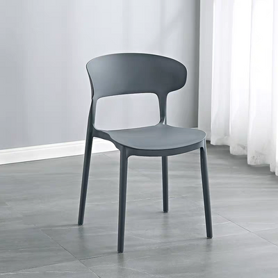 Jeffcoco Furniture Modern Mid Century Premium Plastic Chair,Curved Back Dining Chairs For Kitchen Garden Lounge Meeting Room,1pcs Grey