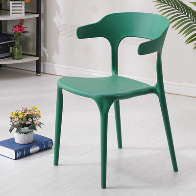 Jeffcoco Furniture Modern Mid Century Premium Plastic Chair,Curved Back Dining Chairs For Kitchen Garden Lounge Meeting Room,1pcs Green
