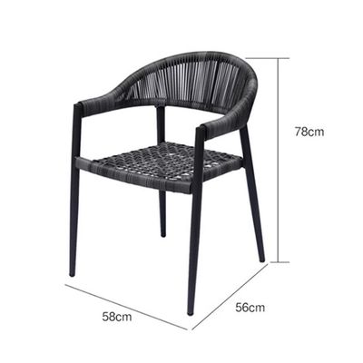 Jeffcoco Furniture Garden Chair,Balcony Chair Grey Arm Chair For Outdoor Lounge Chair Patio Seating