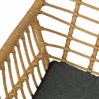Jeffcoco Furniture Outdoor Hand-made rattan chairs for bacony,coffee shop,Dining Chair,Garden Chair Relax,interior Design,Italy Style home reading chair with cusion (1 Piece Chair)