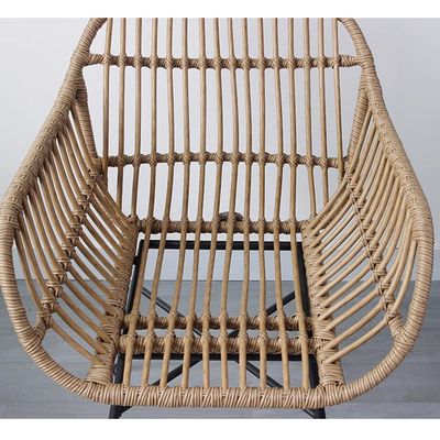 Jeffcoco Furniture Outdoor Hand-made rattan chairs for bacony,coffee shop,Dining Chair,Garden Chair Relax,interior Design,Italy Style home reading chair with cusion (4 Piece Chair)