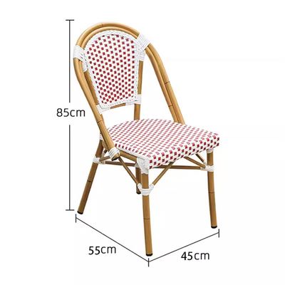 Jeffcoco Furniture bamboo relax chair for bacony,outdoor,coffee shop,restaurant chair,home chair,dining chair,retro style,wedding chair (Red)