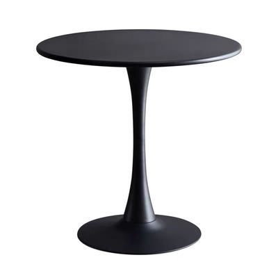 Jeffcoco Furniture Outdoor Table Round metal Patio Table,Garden Table,Black White Coffee Table Side Table Indoor Furniture Metal Frame home decor single table 1 piece