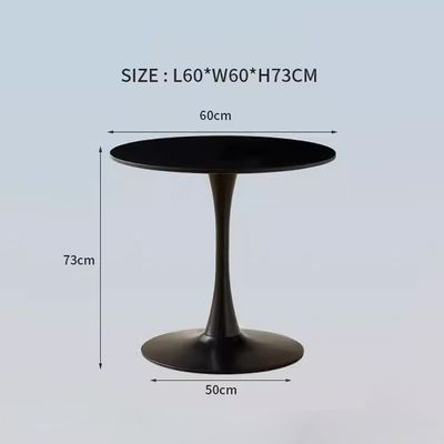 Jeffcoco Furniture Outdoor Table Round metal Patio Table,Garden Table,Black White Coffee Table Side Table Indoor Furniture Metal Frame home decor single table 1 piece