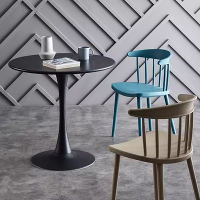Jeffcoco Furniture Outdoor Table Round metal Patio Table,Garden Table,Black White Coffee Table Side Table Indoor Furniture Metal Frame home decor single table 1 piece