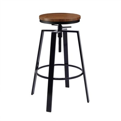 Jeffcoco Furniture Steel Bar Stool,High Bar Chair Counter Chair Bar Stool Indoor Wooden Seat Chair Home Bar Stool 4 leg High Chair (One Piece)