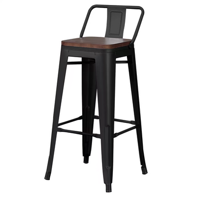 Jeffcoco Furniture Black Steel Bar Stool,Home Bar Chair,Bar Furniture For Kitchen Dining (Bar Chair 1)