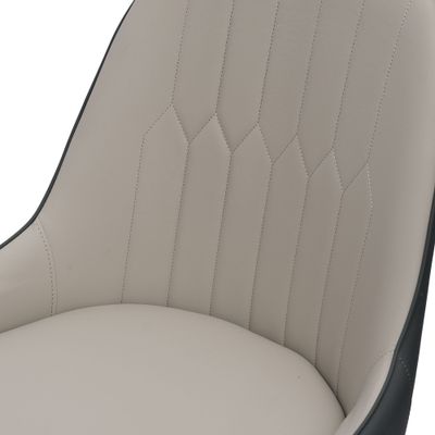 Jeffcoco Furniture Leather Dining Chair,Grey Dining Chair Home Furniture,Desk Chair(One Piece Chair)