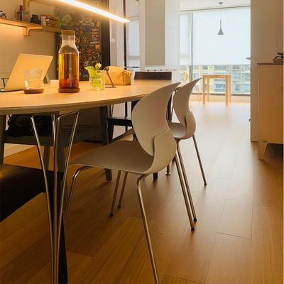 Jeffcoco Furniture Steel Chair Modern Design Dining Chair For Home,Restaurant,Office Desk Reading, Meeting Chair,Coffee Shop,Indoor Outdoor Chair Simple Style (White One Piece)