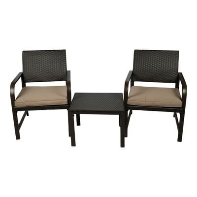 Jeffcoco Furniture Garden Lounge Set,Outdoor Chair with Cushions,Patio Outdoor Balcony Seat,Coffee Shop Set
