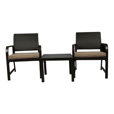 Jeffcoco Furniture Garden Lounge Set,Outdoor Chair with Cushions,Patio Outdoor Balcony Seat,Coffee Shop Set