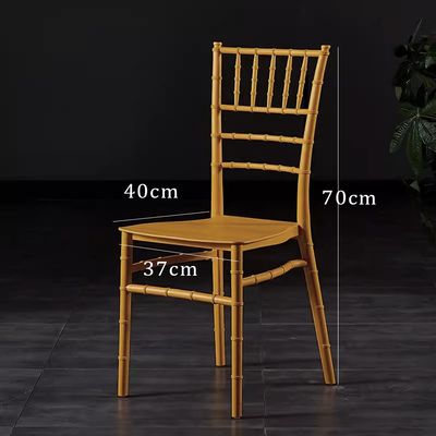 Jeffcoco Furniture Wedding Bamboo Plastic Chair For Party Dining Home Furniture Outdoor Balcony Chair (Gold Plastic)