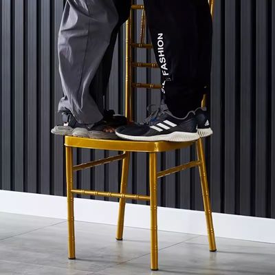 Jeffcoco Furniture Wedding Bamboo Plastic Chair For Party Dining Home Furniture Outdoor Balcony Chair (Gold Plastic)