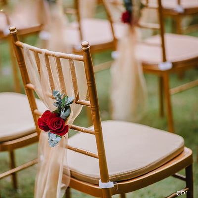Jeffcoco Furniture Wedding Bamboo Metal Chair For Party Dining Home Furniture Outdoor Balcony Chair (Gold Metal)