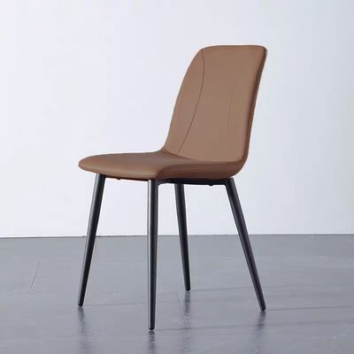 Jeffcoco Furniture Dining Chair Leather Seat,Desk Chair,Modern Design Dining Room Furniture, (Brown Chair One Piece)