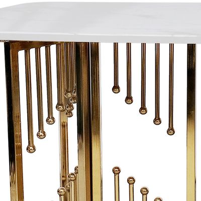 Jeffcoco Furniture 4 Seater Marble Dining Table Set,White Home Kitchen Table (150cm*90cm Table Only)
