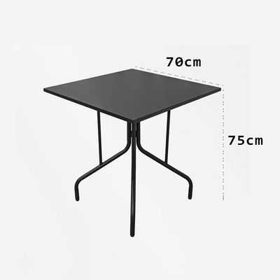 Jeffcoco Furniture Garden Dining Set Outdoor Furniture Patio Dining Table and Chair Balcony Dinner Table Dinner Chair Poly Rattan Restaurant,Coffee Shop (Square Table)