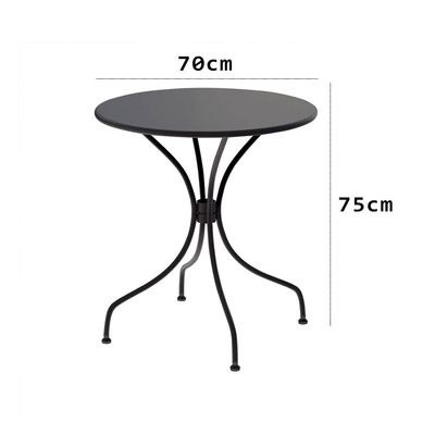 Jeffcoco Furniture Garden Dining Set Outdoor Furniture Patio Dining Table and Chair Balcony Dinner Table Dinner Chair Poly Rattan Restaurant,Coffee Shop (Round Table)