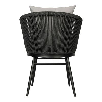Jeffcoco Furniture Garden Lounge Seat Set,Outdoor Chair with Cushions,Patio Outdoor Balcony Seat,Grey Outdoor Sofa Furniture Handmade Rope (Chair)