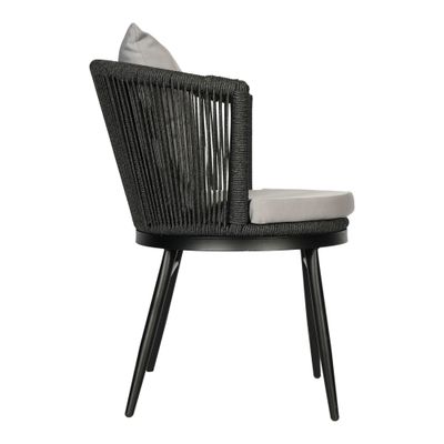 Jeffcoco Furniture Garden Lounge Seat Set,Outdoor Chair with Cushions,Patio Outdoor Balcony Seat,Grey Outdoor Sofa Furniture Handmade Rope (Chair)