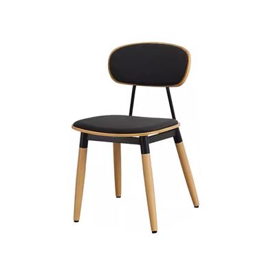 Jeffcoco Furniture Dining Chair,Yellow Brown Wood Chair For Dining Table,Kitchen Furniture,Reading Chair (Black)