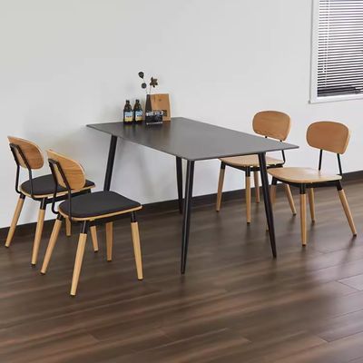 Jeffcoco Furniture Dining Chair,Yellow Brown Wood Chair For Dining Table,Kitchen Furniture,Reading Chair (Plain)