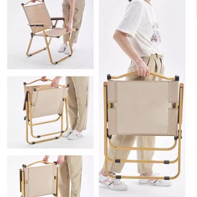 Jeffcoco Furniture Camping Folding Ultralight Chair for Outdoor Hiking,Backpacking Chair with Aluminum Bracket Stable Collapsible Camp with Wooden Handle ,Fishing,Picnic,Travel