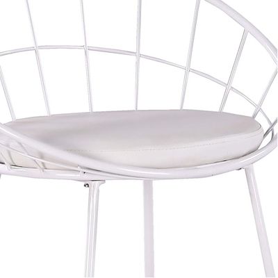 Jeffcoco Furniture Bar Stool, High Bar Chair White Steel Frame Leather Seat Chair For Kitchen Bar table Dining Chair (Two Piece)