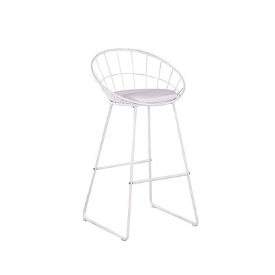 Jeffcoco Furniture Bar Stool, High Bar Chair White Steel Frame Leather Seat Chair For Kitchen Bar table Dining Chair (One Piece)