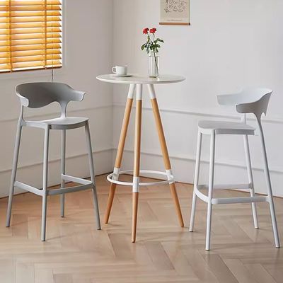 Jeffcoco Furniture Bar Stool, High Bar Chair Leisure Chair Bar Stool Outdoor Chair Home Bar Stool Plastic Chair Outdoor 4 leg High Chair (Grey)