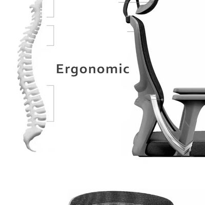 Jeffcoco Furniture Ergonomic Office Chair,High-Back With Wheels,Breathable Mesh, Comfortable Seat,Adjustable Back, Headrest, Soundproof wheel