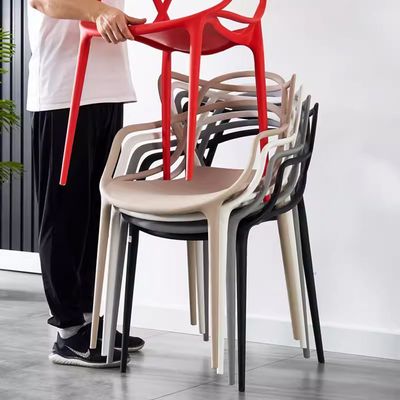 Jeffcoco Furniture Interior Design PP Chair Leisure Chair For Home Office Centre Place Dining Coffee Shop,Restaurant (Black One Piece)