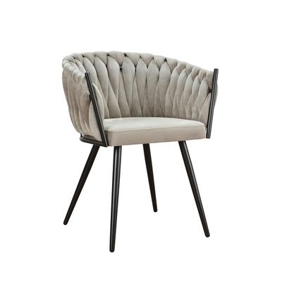 Jeffcoco Furniture Outdoor garden Bistro sofa chair, patio furniture, woven metal frame, sponge seat, Outdoor balcony single Seat chair, Waterproof Brown Beige Chair