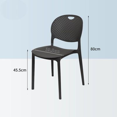 Jeffcoco Furniture Modern Mid Century Premium Plastic Chair,Curved Back Dining Chairs For Kitchen Garden Lounge Meeting Room,1pcs Black