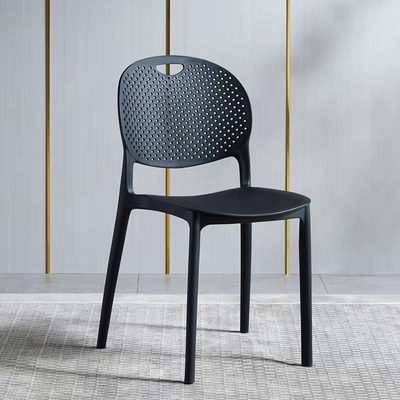 Jeffcoco Furniture Modern Mid Century Premium Plastic Chair,Curved Back Dining Chairs For Kitchen Garden Lounge Meeting Room,1pcs Black