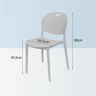 Jeffcoco Furniture Modern Mid Century Premium Plastic Chair,Curved Back Dining Chairs For Kitchen Garden Lounge Meeting Room,1pcs White
