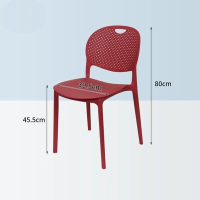 Jeffcoco Furniture Modern Mid Century Premium Plastic Chair,Curved Back Dining Chairs For Kitchen Garden Lounge Meeting Room,1pcs Red