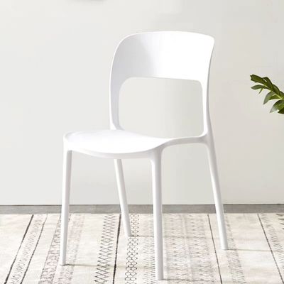 Jeffcoco Furniture Modern Mid Century Premium Plastic Chair,Curved Back Dining Chairs For Kitchen Garden Lounge Meeting Room,1pcs White