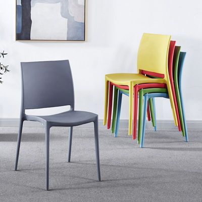 Jeffcoco Furniture Modern Mid Century Premium Plastic Chair,Curved Back Dining Chairs For Kitchen Garden Lounge Meeting Room,1pcs Grey