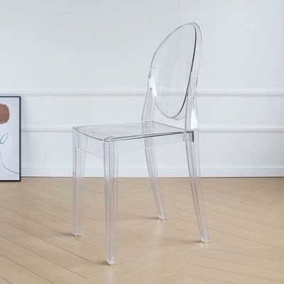 Jeffcoco Furniture Casper Modern Acrylic Stacking Kitchen and Dining Room Chair in Clear - Fully Assembled (No Arm Chair)