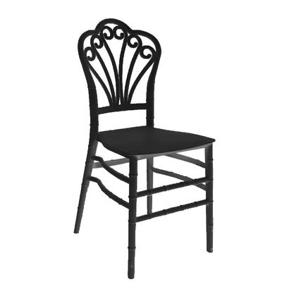 Jeffcoco Furniture stackable chair Injection processing Fixed leg plastic leisure chair outdoor/indoor outside/inside Patio/Garden chair Water/sun proof Dining chair (black 1pc)